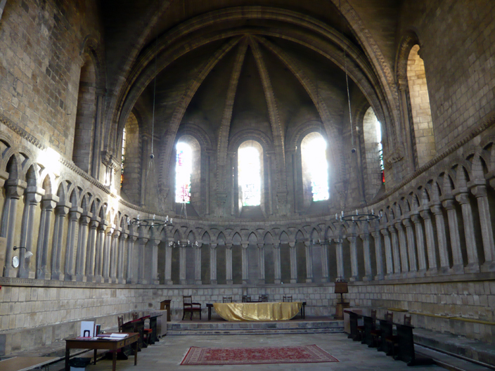 The Chapterhouse as it looks today. Much of the ceiling is a reconstruction of the original.